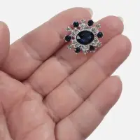 Пуговица декоративная, 22&times;20 мм, синяя