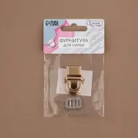 Застёжка для сумки, 2.5×3.1 см, цвет золотой