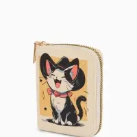 Кошелёк на молнии &laquo;Выбражулька&raquo;, 8.5&times;2.5&times;10.5 см, с принтом, бежевый