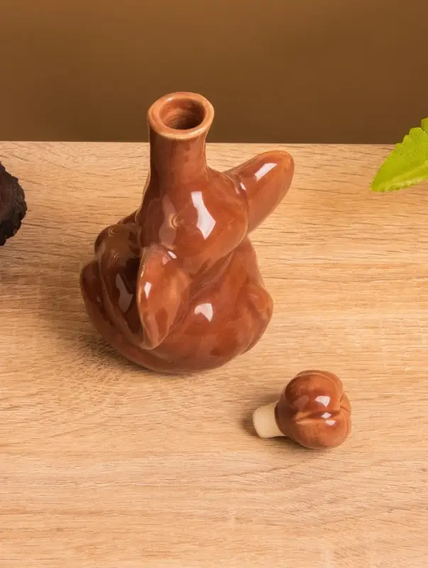 Сосуд для масла «Слон», 7.5×9.5×14 см, керамика, коричневый