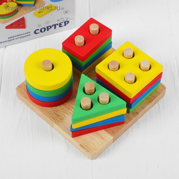 Сортер «Логический квадрат», толщина элементов — 1 см Сортер «Логический квадрат», толщина элементов — 1 см