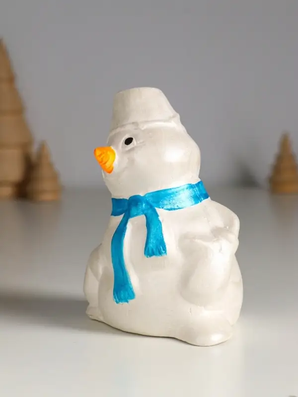 Фигурка гипс &laquo;Снеговик&raquo;, 10&times;6 см, перламутр