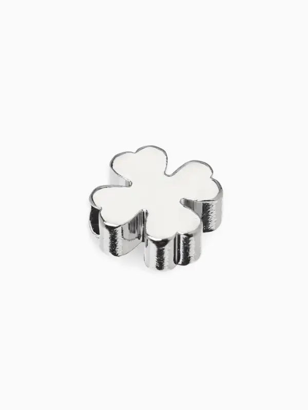 Бусина-разделитель родированный &laquo;Клевер&raquo;, 7&times;7 мм, (набор 10 штук), медь, цвет серебро