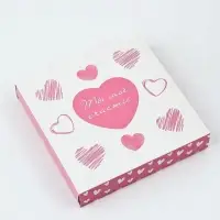 Коробка-адвент под 9 конфет, &laquo;Сердца&raquo;, 14.5&times;14.5&times;2.5 см, кондитерская упаковка