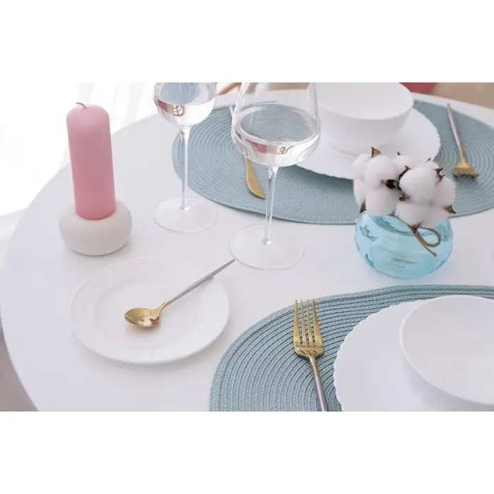 Салфетка сервировочная «Доляна. Овал», голубая, 45×30 см