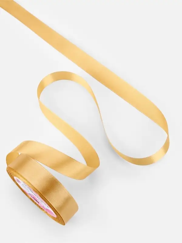 Лента атласная, 20 мм, 23&plusmn;1 м, золотисто-бежевая №186