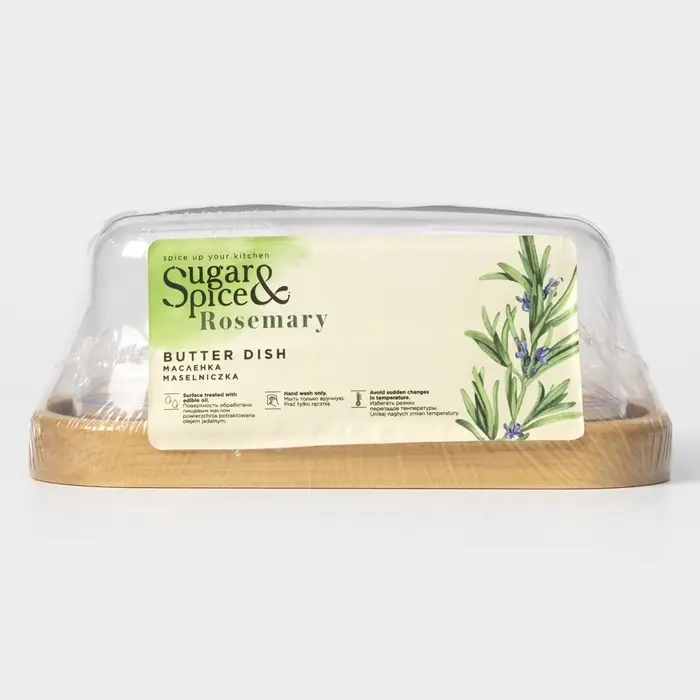 Маслёнка Rosemary, дерево, 17&times;11&times;6.5 см