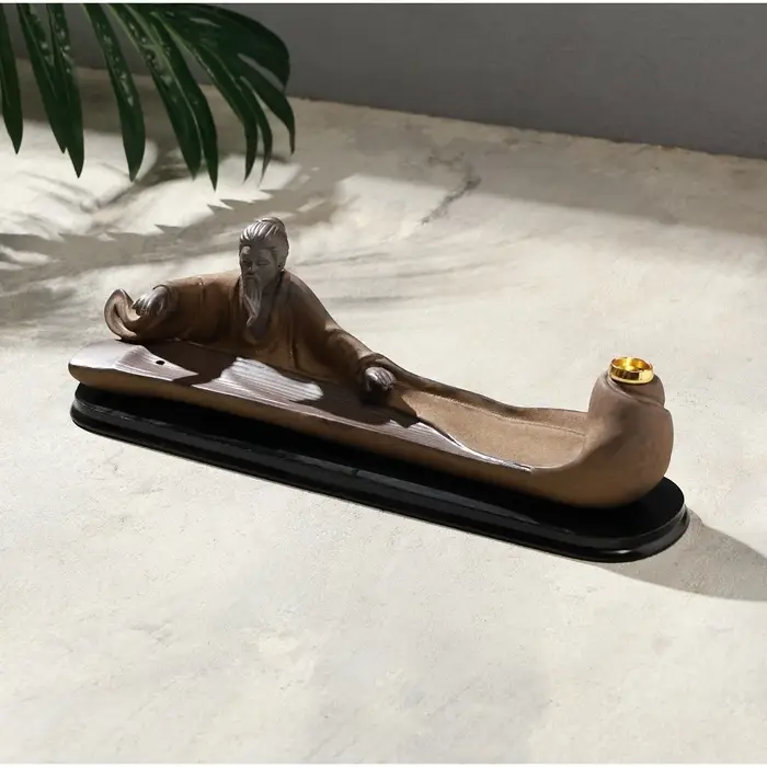 Подставка для благовоний TAKE IT EASY &laquo;Мудрец&raquo;, набор благовоний конусы, стелющийся дым, 28&times;9 см