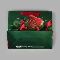 Пакет подарочный с лентой &laquo;Счастья в Новом году&raquo;, ML 27&times;23&times;11.5 см