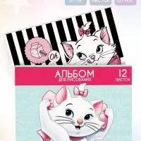 Альбом для рисования на скрепке, А4, 12 листов, 2 штуки, &laquo;Кошечка&raquo;