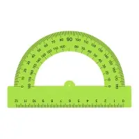Транспортир 180°/10 см Calligrata, пластиковый, прозрачный, зелёный, МИКС