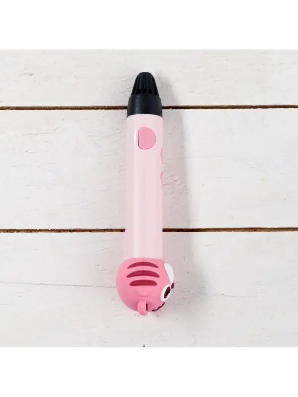 3D ручка Тигрёнок, работа с пластиком PLA, USB кабель питания, розовая