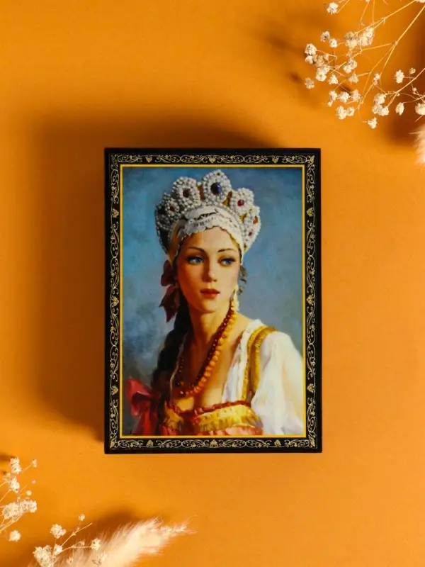 Шкатулка «Краса», 10×14 см, лаковая миниатюра