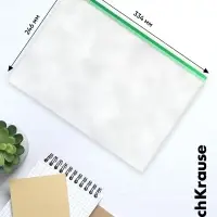 Папка-конверт на ZIP-молнии А4, 120 мкм, ErichKrause Fizzy Clear, c цветной молнией, до 100 листов, микс