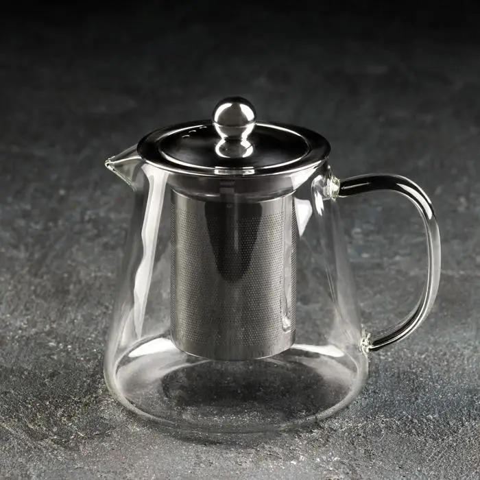 Чайник стеклянный заварочный с металлическим ситом &laquo;Эгла&raquo;, 550 мл