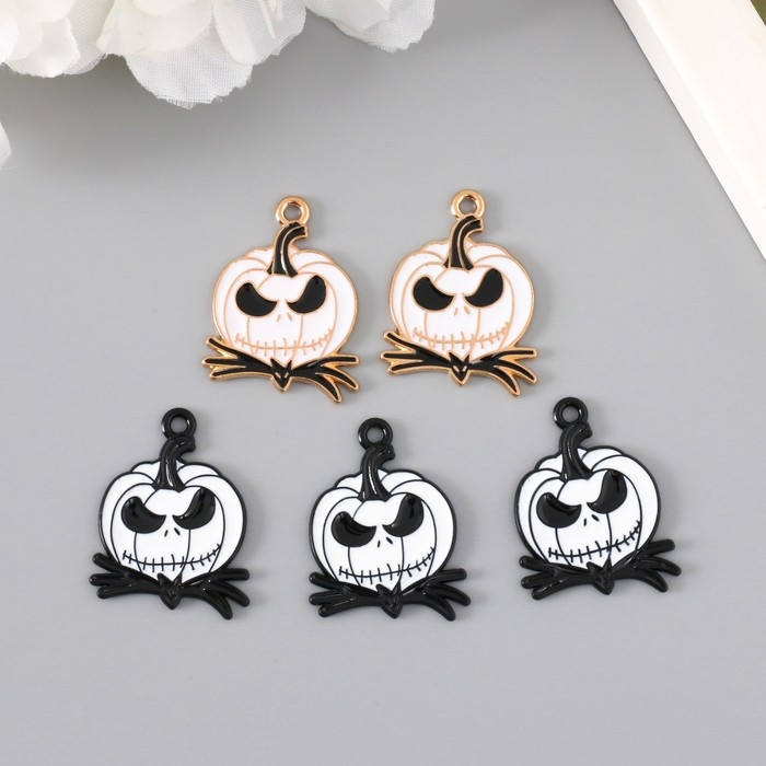 Декор для творчества металл Декор для творчества металл "Тыква жуткая" эмаль МИКС 2,7х2 см