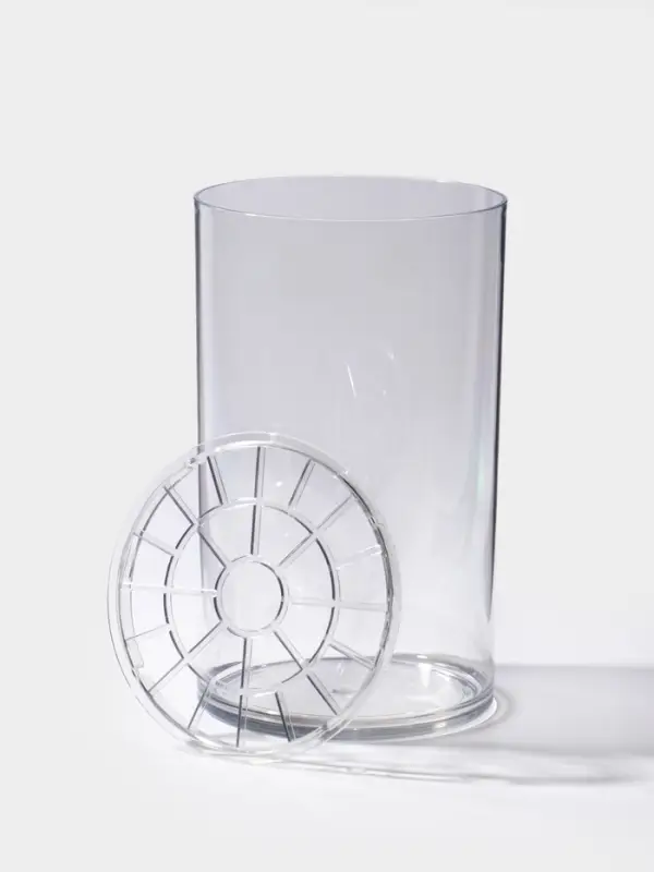 Ваза пластик настольная с крышкой "Альваро" 25х15 см, прозрачный