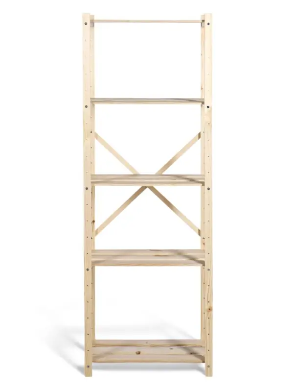 Стеллаж деревянный 5 полок 142 х 50 х 28 см, с регулируемыми полками Стеллаж деревянный 5 полок 142 х 50 х 28 см, с регулируемыми полками