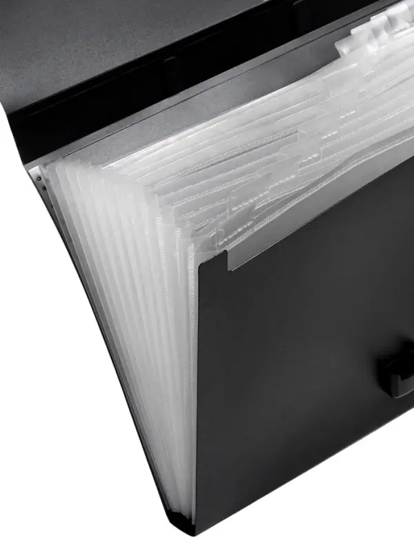 Папка-портфель А4, 12 отделений, 600 мкм, ErichKrause Matt Classic, до 350 листов, чёрная