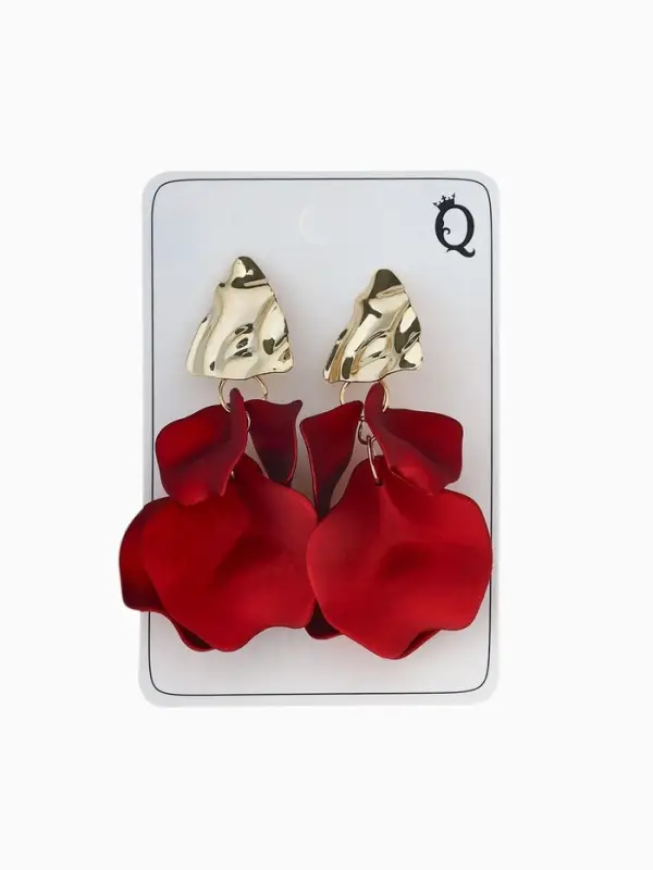 Серьги ассорти &laquo;Ветер&raquo;, мятые треугольники, цвет красно-золотой