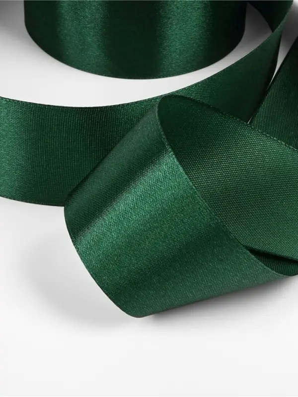 Лента атласная, 40 мм, 23&plusmn;1 м, тёмно-зелёная №128