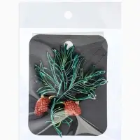 Брошь "Кедровая веточка", цвет коричнево-зелёный в золоте Брошь "Кедровая веточка", цвет коричнево-зелёный в золоте