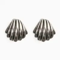 Клипсы "Винтаж" ракушка, цвет чернёное серебро Клипсы "Винтаж" ракушка, цвет чернёное серебро