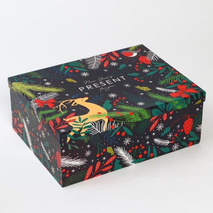 Набор коробок подарочных 15 в 1 «Европейский», 12 х 7 х 4 см - 46,6 х 35,2 х 17.5 см, Новый год