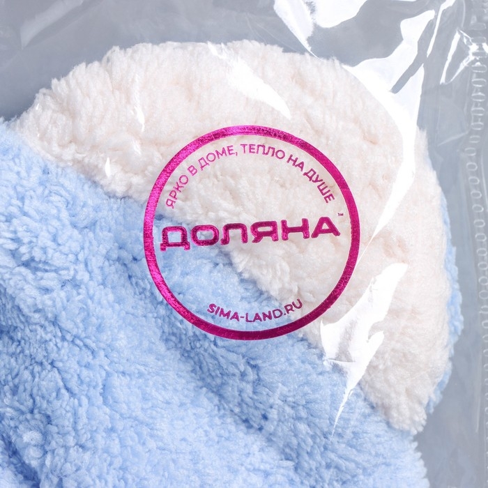 Чалма для сушки волос Доляна «Медвежонок», микрофибра, цвет розовый