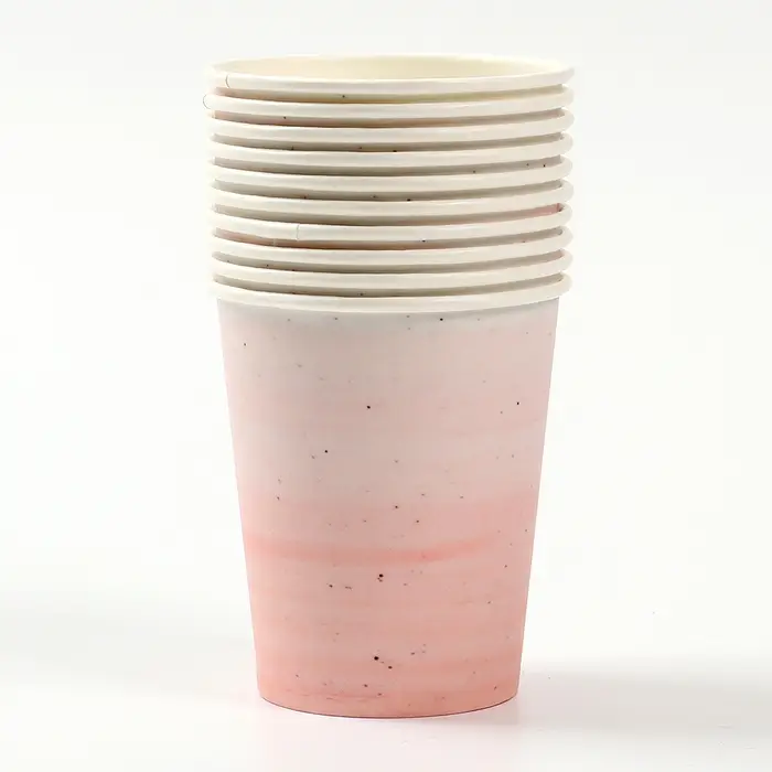 Стакан одноразовый бумажный «Розовая керамика», 250 мл