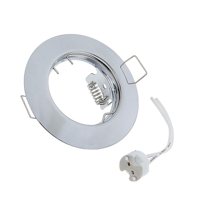 Светильник встраиваемый Ecola, DL92, MR16, GU5.3, 30x80 мм, выпуклый, цвет хром Светильник встраиваемый Ecola, DL92, MR16, GU5.3, 30x80 мм, выпуклый, цвет хром