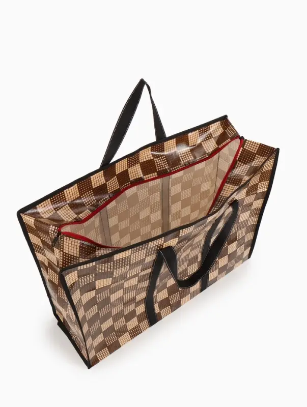 Сумка хозяйственная на молнии, 54 л, 60&times;20&times;45 см, коричневая