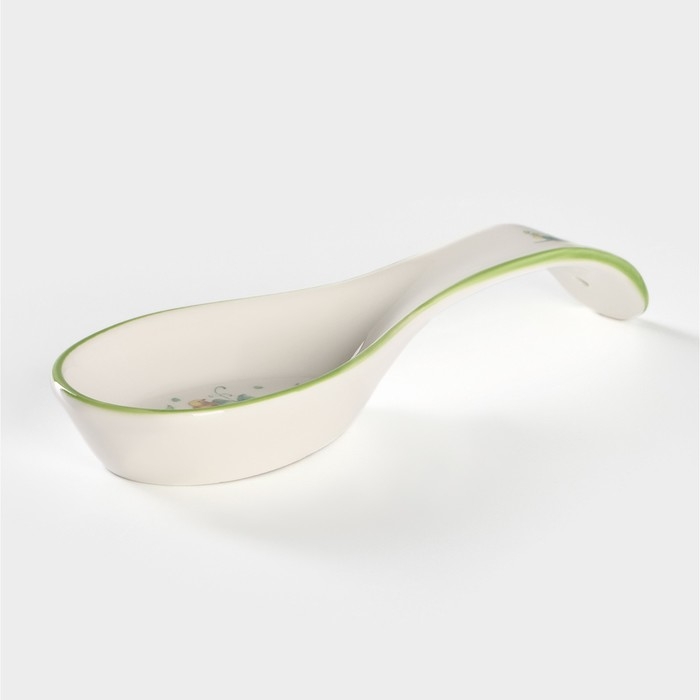 Подставка фарфоровая под ложку Доляна «Зелёный сад», 21,5×7,5 см Подставка фарфоровая под ложку Доляна «Зелёный сад», 21,5×7,5 см