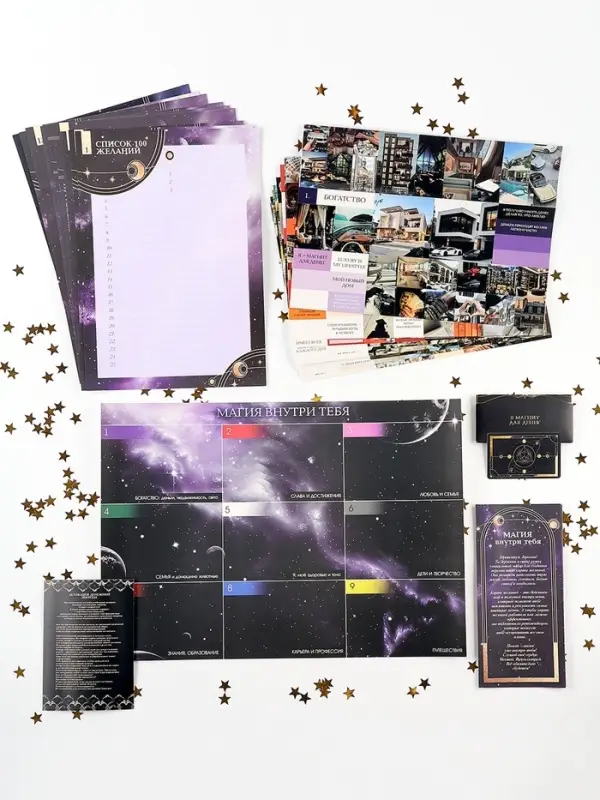 Карта желаний своими руками в тубусе &laquo;Любовь к себе&raquo;, набор для творчества.