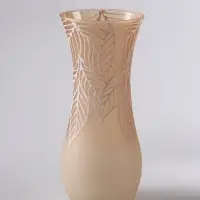 Ваза «Кармен» листья, волна, h=26 см, стекло, пудра Ваза «Кармен» листья, волна, h=26 см, стекло, пудра