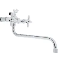 Смеситель для ванны Accoona A7182G, двухрычажный, белый/хром