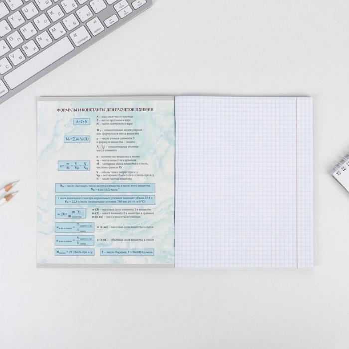 Тетрадь предметная 48 листов, А5, МРАМОР, со справ. мат. «1 сентября: Химия», обложка мелованный картон 230 гр внутренний блок в клетку белизна 96% Тетрадь предметная 48 листов, А5, МРАМОР, со справ. мат. «1 сентября: Химия», обложка мелованный картон 230 гр внутренний блок в клетку белизна 96%