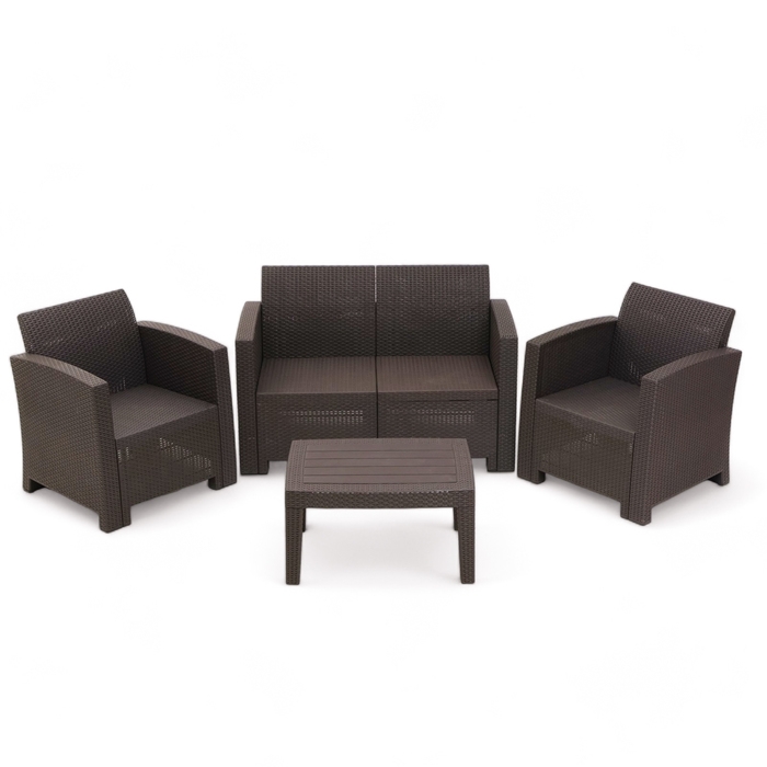 Набор садовой мебели Бора, макси, диван, 2 кресла, стол, венге Набор садовой мебели Бора, макси, диван, 2 кресла, стол, венге