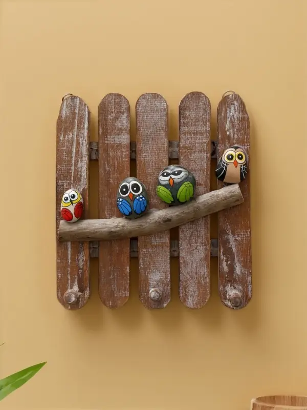 Вешалка Вешалка "Воробьи на ветке" дерево Албезия 23х23х6 см