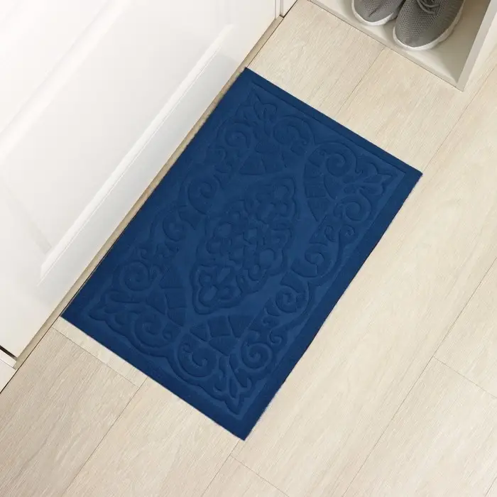 Коврик придверный Доляна &laquo;Восточная сказка&raquo;, влаговпитывающий, без окантовки, 40&times;60 см, синий