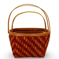 Набор корзин 2 шт 34х27х14  26х24х13 см ручка h=18/18 см красн-оранж