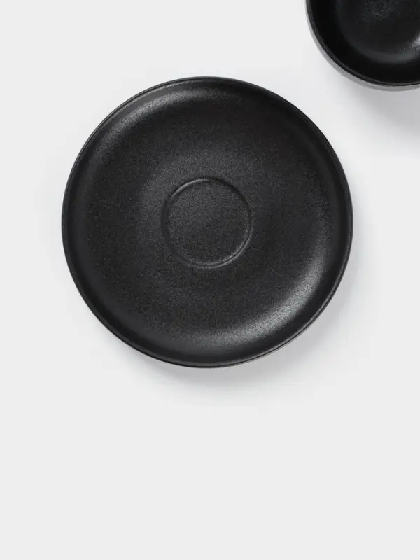 Чайная пара Magistro Carbon, 2 предмета: чашка 280 мл, блюдце d=16.5 см, фарфор, чёрная