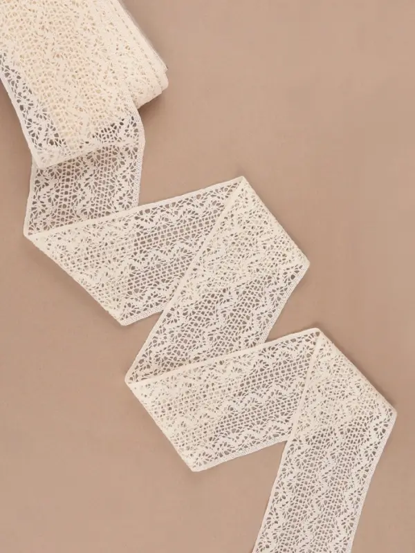 Кружево вязаное, 115 мм &times; 10 &plusmn; 1 м, цвет бежевый