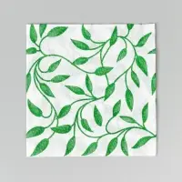Салфетки бумажные однослойные &laquo;Узоры зеленые&raquo;, 24&times;24, 100 шт.