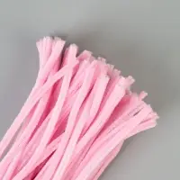 Синельная проволока, набор 100 шт, размер 1 шт 30х0,8 см, цвет розовый