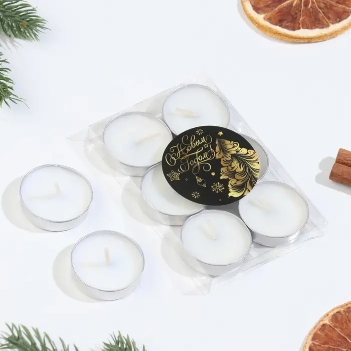 Свечи чайные ароматические, 6 шт, ваниль, Новый год Свечи чайные ароматические, 6 шт, ваниль, Новый год