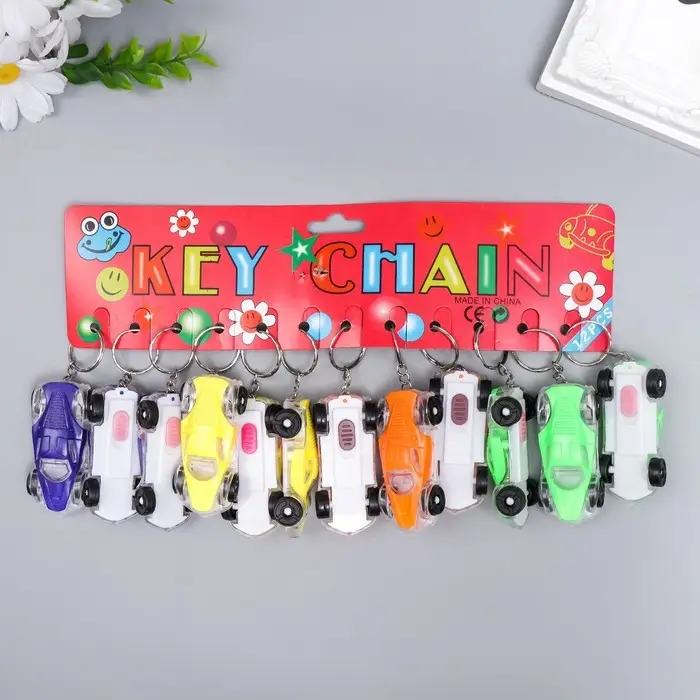 Фонарик брелок для ключей на кольце «Машина-болид», мигает, 6.5×1.8×2.8 см, МИКС Фонарик брелок для ключей на кольце «Машина-болид», мигает, 6.5×1.8×2.8 см, МИКС