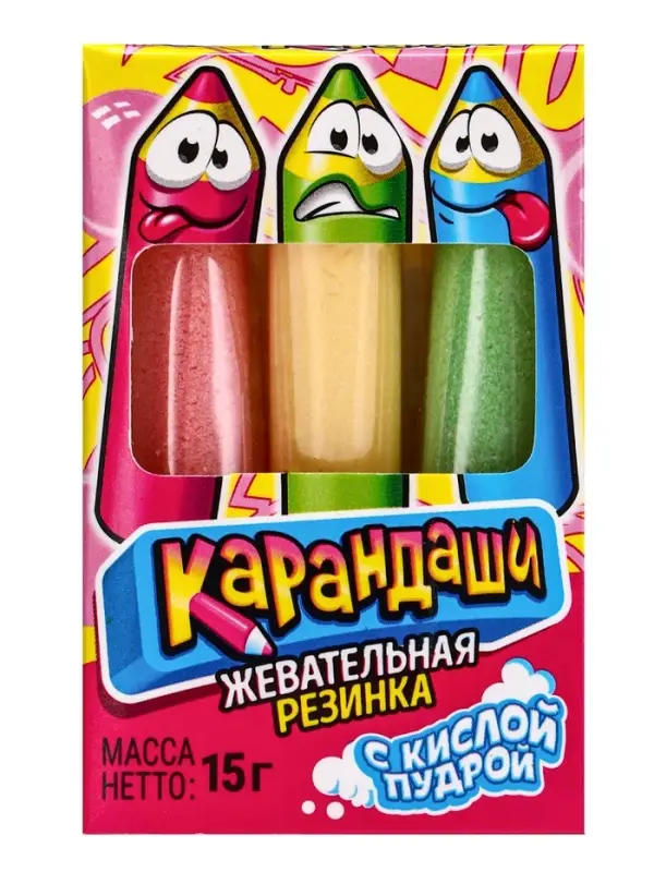 Жевательная резинка «Карандаши», 15 г Жевательная резинка «Карандаши», 15 г