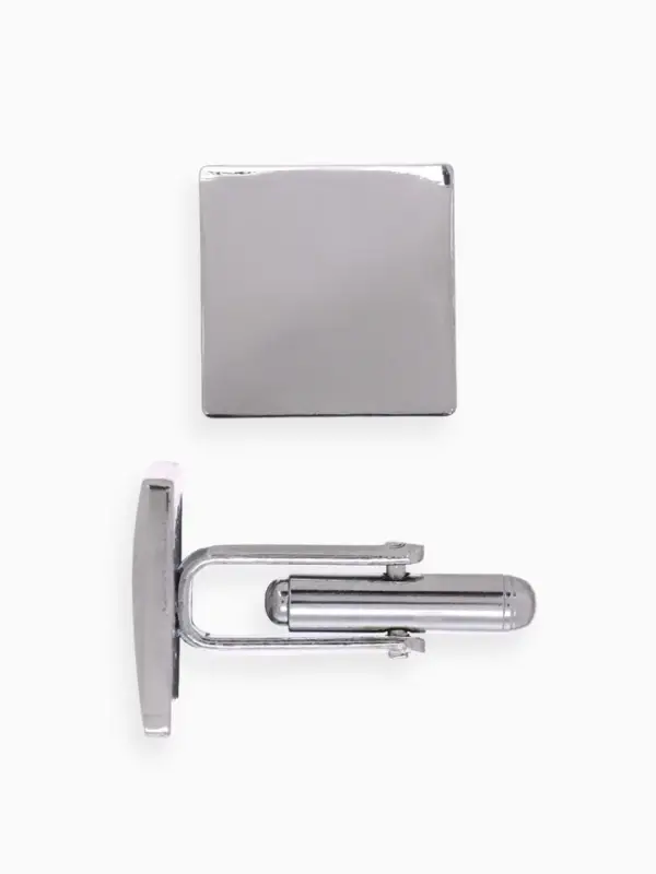 Запонки стальные &laquo;Квадраты&raquo;, рельефные, цвет серебро