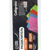 Набор разделителей листов 240&times;100 мм (для формата А4) Office-2000, 12 листов без индексации, 4 цвета, пластиковые